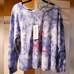 NWT Wildfox Blue Tie-Dye Sweatshirt